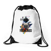who loves frenchies Drawstring Bags