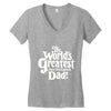 the world's greatest non biological dad Women's V-Neck T-Shirt