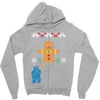 cookie monster gingerbread man ugly christmas sweater Zipper Hoodie