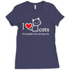 i love cats it's people who annoy me Ladies Fitted T-Shirt