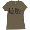 push button receive bacon t shirt funny awesome nerdy geeky humor tee Ladies Fitted T-Shirt