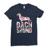 dachshund floral Ladies Fitted T-Shirt
