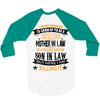 Super Cool Mother In Law Of A Freaking Awesome Son In Law 3/4 Sleeve Shirt