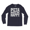 pizza makes me happy Long Sleeve Shirts