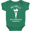 hillbilly hog wrestling champ  funny  comic wrestling redneck Baby Bodysuit