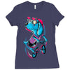 dog biker Ladies Fitted T-Shirt