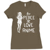 peace love anime Ladies Fitted T-Shirt