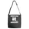under new management stag night wedding mens Adjustable Strap Totes