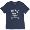 cat hair don't care cute crazy cat V-Neck Tee