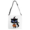 witch cat Adjustable Strap Totes