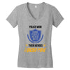 police mom  i rised mine Women's V-Neck T-Shirt