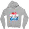 red white and cute Zipper Hoodie