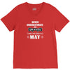 never underestimate an old man who was born in may V-Neck Tee