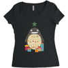totoro christmas tree Women's Triblend Scoop T-shirt
