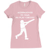 alternatives to war play cricket batting anti war stencil tour Ladies Fitted T-Shirt