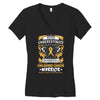 Never Underestimate the Strength of a Childhood Cancer Warrior Women's V-Neck T-Shirt