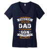 Super Cool Dad Of A Freaking Awesome Son Women's V-Neck T-Shirt
