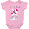 Unicorns are Born in March Dabbing Baby Bodysuit