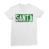 santa green glitter Ladies Fitted T-Shirt