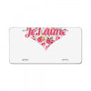 Jet'aime Flower Heart License Plate