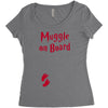 Muggle On Board Red Women's Triblend Scoop T-shirt