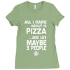 care about pizza and 3 people girls Ladies Fitted T-Shirt