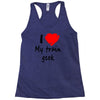 i love my train geek Racerback Tank