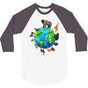 animal polygon around the planet 3/4 Sleeve Shirt