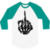 middle finger skeleton bone skull grafitti art 3/4 Sleeve Shirt
