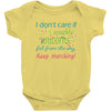 marching band i dont care if sparkly unicorns Baby Onesie