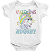 unicorns are born in august cute unicorn Baby Bodysuit