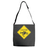 motorcycle caution sign Adjustable Strap Totes