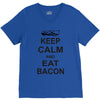 keep calm and eat bacon t shirt funny parody meat tee food pig hog bre V-Neck Tee