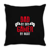dad by day gamer by night gaming Throw Pillow