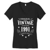 original parts vintage established 1991 perfectly aged Women's V-Neck T-Shirt