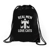 real men love cats (2) Drawstring Bags
