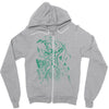 green vigilance Zipper Hoodie