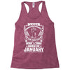 Never Underestimate Dog Rescuer Who Was Born January Racerback Tank
