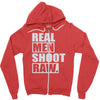 real men shoot raw Zipper Hoodie