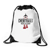 jet chemtrails red &amp; grey logo Drawstring Bags