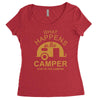 what happens in camper stays in camper vintage style camp funny Women's Triblend Scoop T-shirt