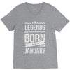 legends are born in january V-Neck Tee