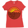 sunset circle Ladies Fitted T-Shirt