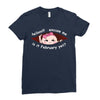 February Peeking Out Asian Baby Girl Ladies Fitted T-Shirt