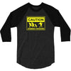 caution zombies crossing t shirt x large funny walking brains awesome 3/4 Sleeve Shirt