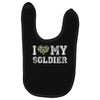 i love my soldier regular camouflage Baby Bibs