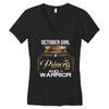 october girl is a perfect combination of princess and warrior Women's V-Neck T-Shirt