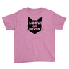 meow or never cat Youth Tee