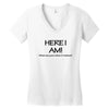 funny t shirt here i am! what are your other two wishes rude tee offen Women's V-Neck T-Shirt