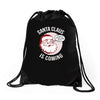 santa claus is coming Drawstring Bags